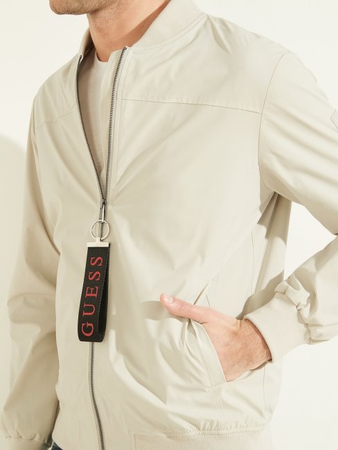 Blouson Aviateur Gris Coupe Décontractée Guess