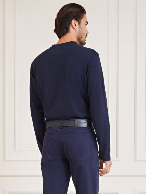 Tee Shirt Marciano Logo Sur Le Devant Guess Bleu