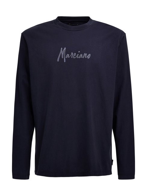 Tee Shirt Marciano Logo Sur Le Devant Guess Bleu