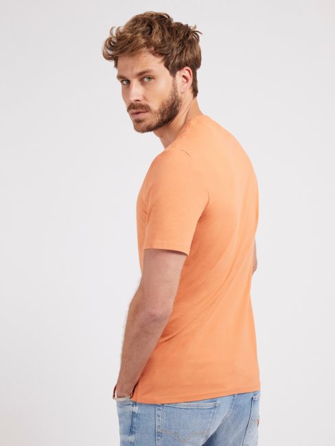 Tee Shirt Orange à Logo Triangle Guess