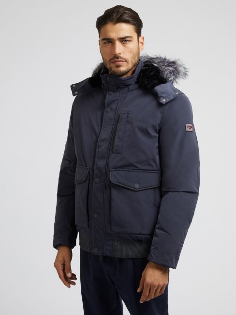 Guess Doudoune En Couette Véritable Gris