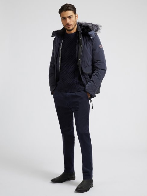 Guess Doudoune En Couette Véritable Gris