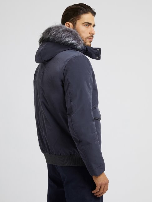 Guess Doudoune En Couette Véritable Gris