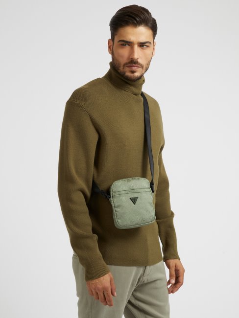 Vezzola Sac à Bandoulière En Nylon Vert Guess