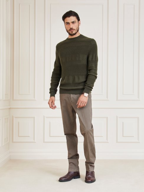 Pull En Laine Mélangée Marciano Vert Guess