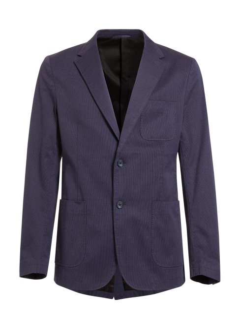 Blazer Bleu En Coton Stretch Coupé Slim Guess