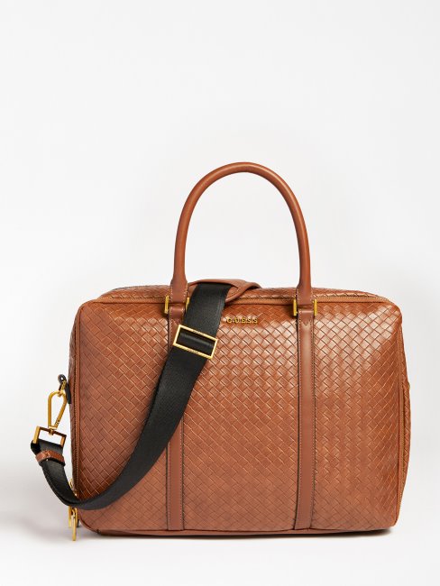 Sac De Soirée Tressé Guess Marron Avec Bandoulière