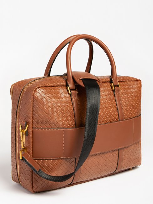 Sac De Soirée Tressé Guess Marron Avec Bandoulière