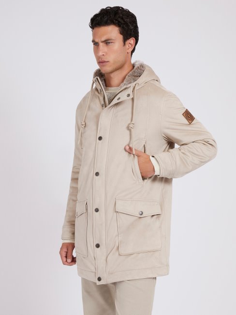 Manteau Imitation Suède Beige Guess