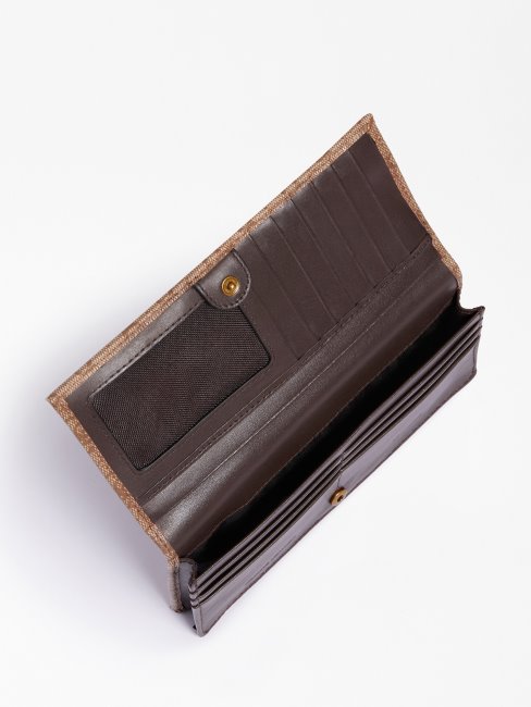 Portefeuille Long Logo Guess Vezzola 4g Marron