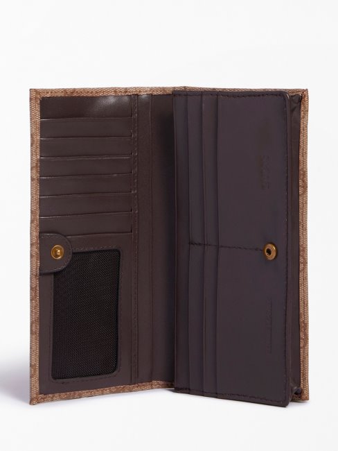 Portefeuille Long Logo Guess Vezzola 4g Marron