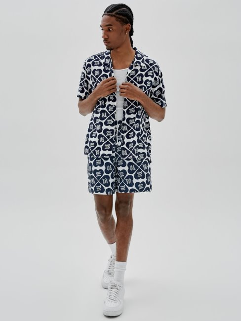 Guess Chemise Bleue à Imprimé Intégral