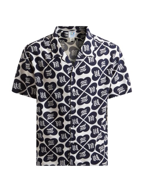 Guess Chemise Bleue à Imprimé Intégral