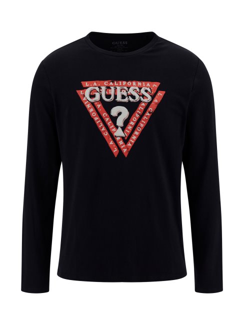 Tee Shirt Guess Bleu Triangle Logo Nouvelle Tendance