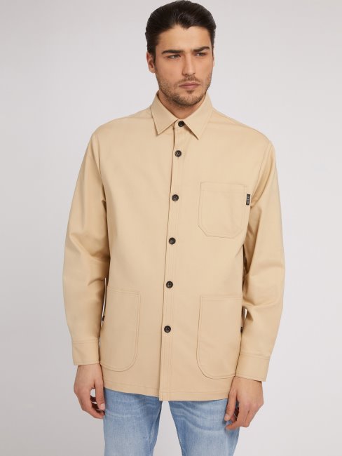 Chemise Guess Beige Coupe Décontractée