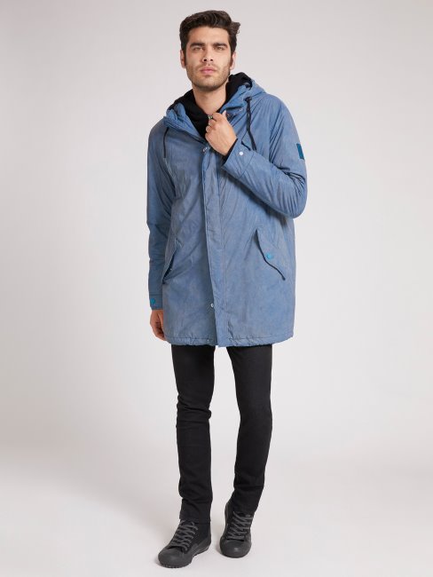 Parka Poches Avant Guess Bleu Clair