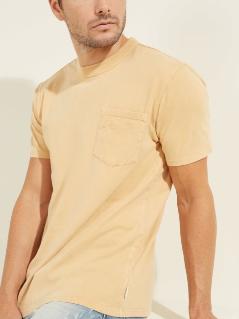 Tee Shirt Guess Beige Poche Avant