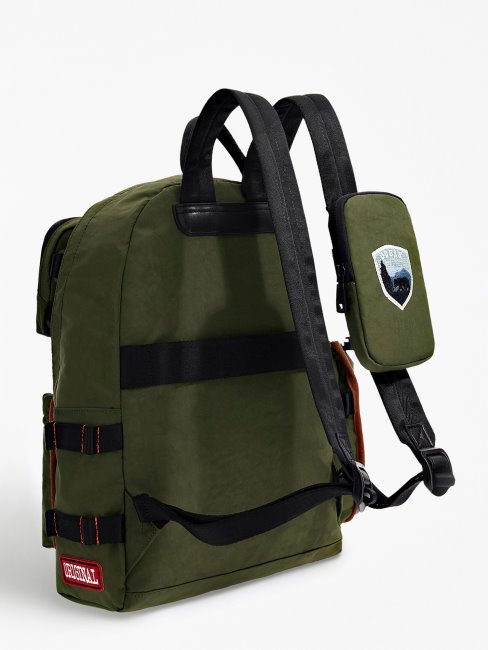 Sac à Dos à Patch En Nylon Vert Guess Verve