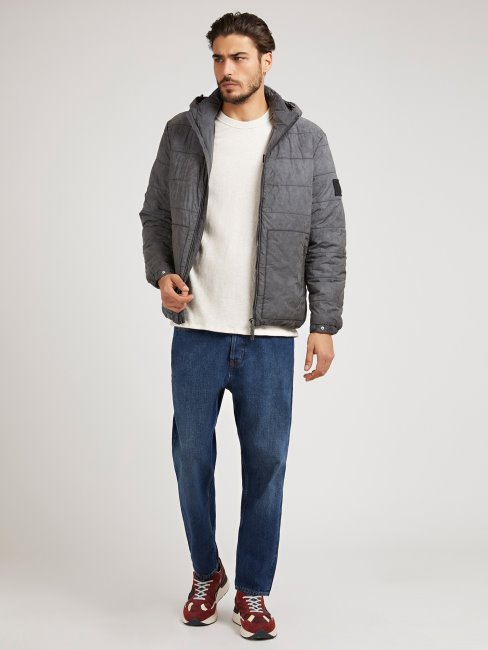 Guess Doudoune Matelassée Avec Capuche Gris