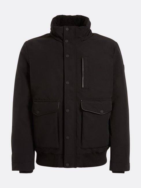 Doudoune Noire à Capuche Guess