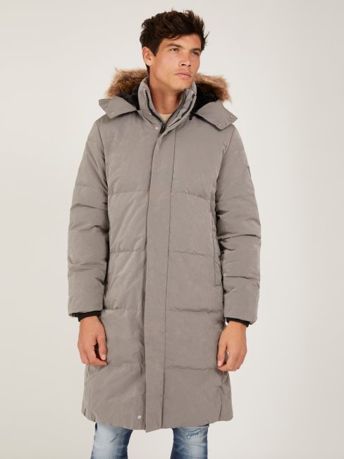 Doudoune Guess Marron Avec Capuche