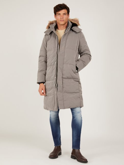 Doudoune Guess Marron Avec Capuche