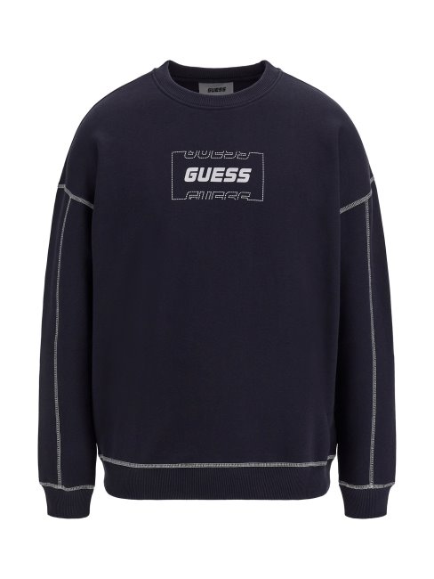 Guess Sweat Bleu Avec Logo Sur Le Devant Nouvelle Tendance