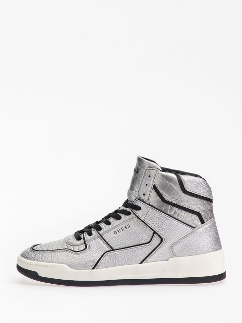 Paniers Montantes Vicenza à Effet Métallisé Argentées Guess