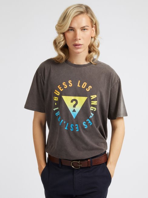 Tee Shirt Logo Devant Guess Noir Multi