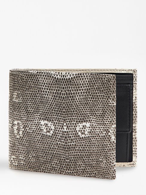 Portefeuille De Soirée Guess Blanc Imprimé Python