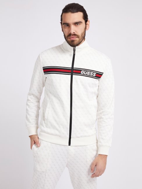 Sweat Logo All Over Guess Blanc