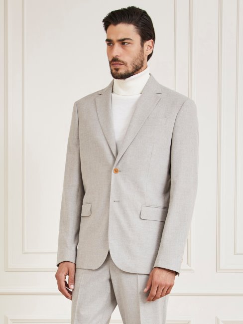 Guess Blazer Marciano Gris Clair à Boutonnage Simple