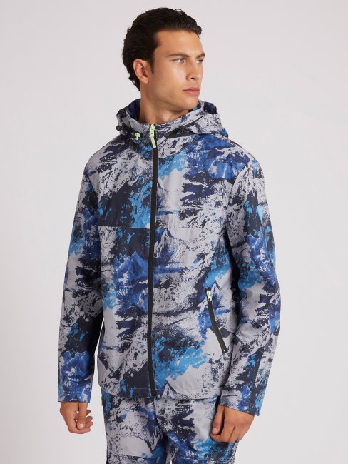 Coupe-vent Imprimé Sur L'ensemble Bleu Multi Guess