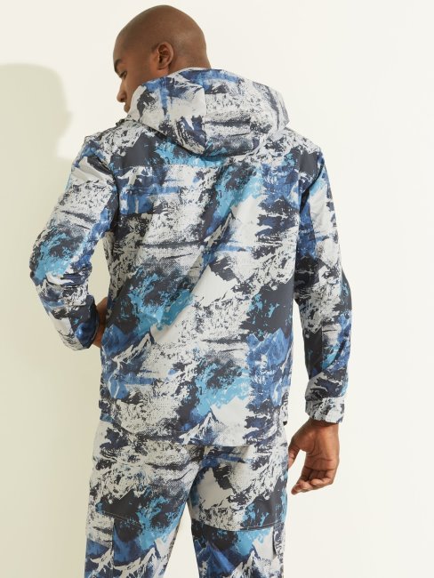 Coupe-vent Imprimé Sur L'ensemble Bleu Multi Guess