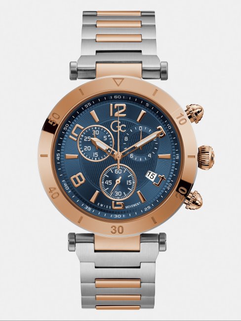 Montre Chronographe En Acier Gc Guess Argent