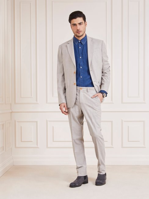 Pantalon Coupe Regular Gris Clair Guess Marciano