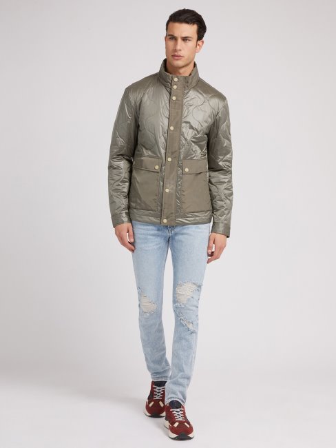 Doudoune Guess Grise Poches Devant