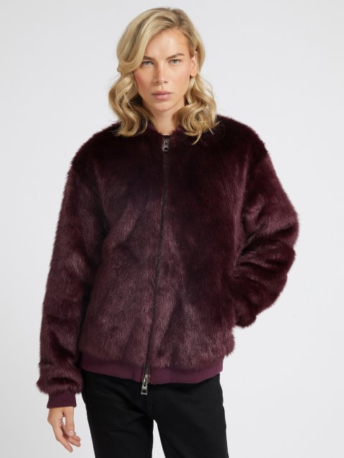 Guess Bomber En Fausse Fourrure Ou Rose