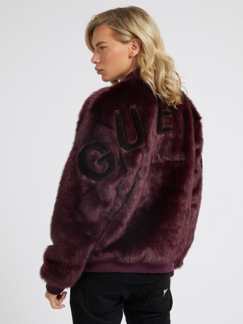 Guess Bomber En Fausse Fourrure Ou Rose