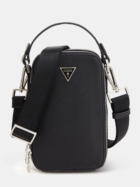 Mini Sac à Bandoulière Certosa Saffiano Noir Guess