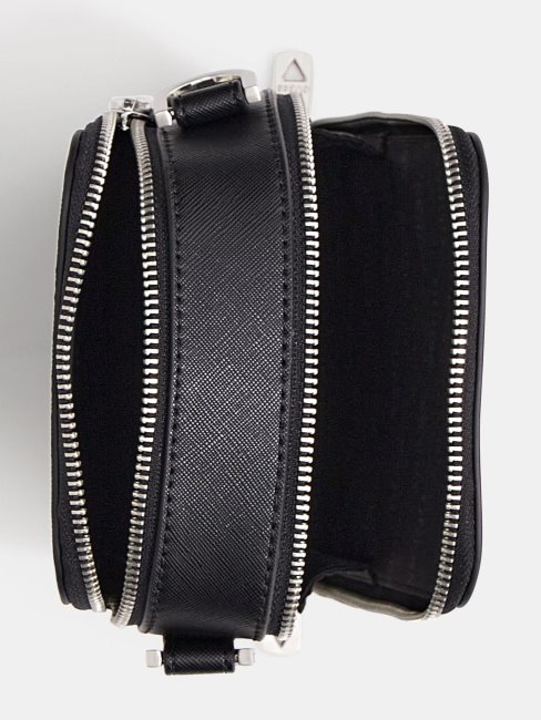 Mini Sac à Bandoulière Certosa Saffiano Noir Guess