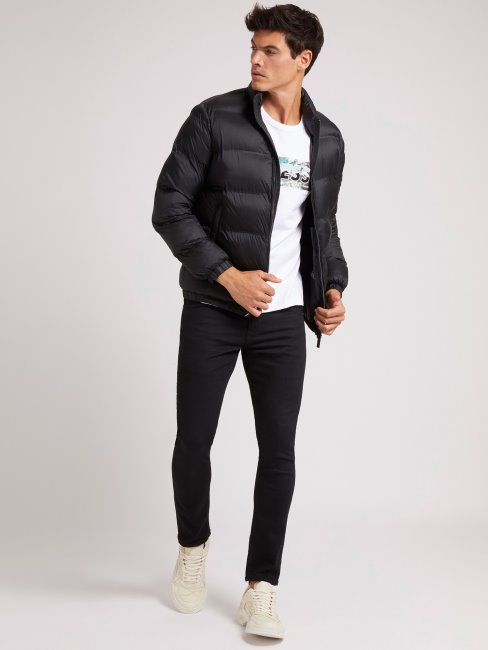 Guess Doudoune Noire à Col Montant