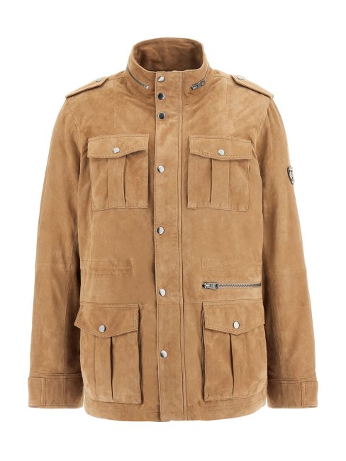 Guess Veste En Daim Véritable Beige