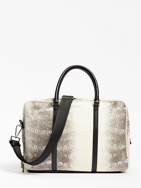 Guess Sac De Soirée Imprimé Python Blanc