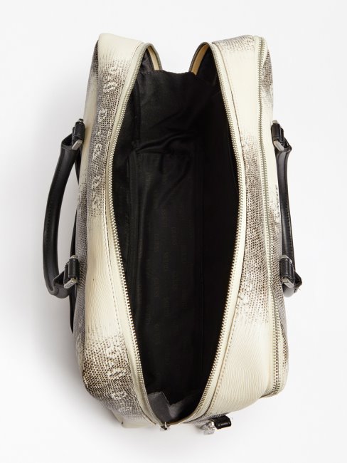 Guess Sac De Soirée Imprimé Python Blanc