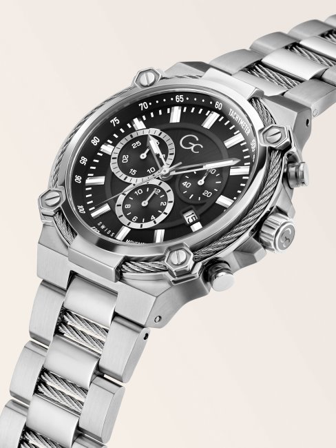 Montre Chronographe Guess Gc Acier Noir