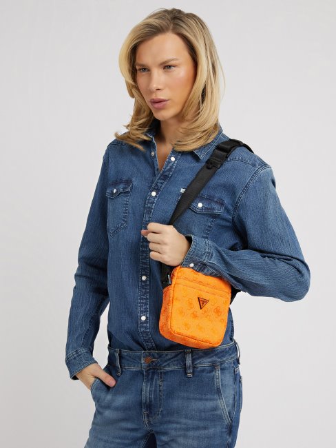 Sac à Bandoulière En Nylon Orange Guess Vezzola