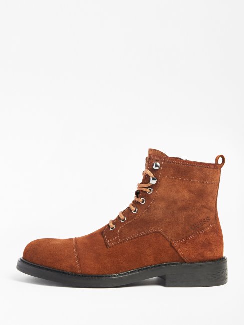 Guess Bottes De Combat Arco En Daim Marron