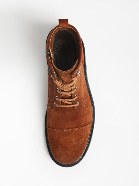 Guess Bottes De Combat Arco En Daim Marron