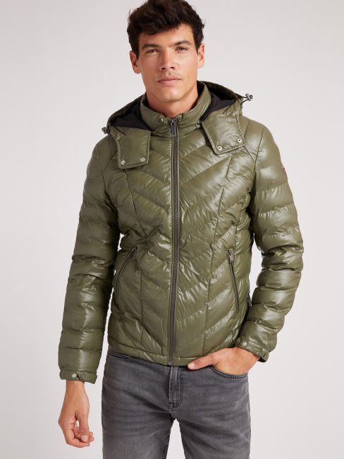 Guess Doudoune Matelassée Avec Capuche Vert